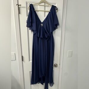 ASOS Deep Blue Low V Dress